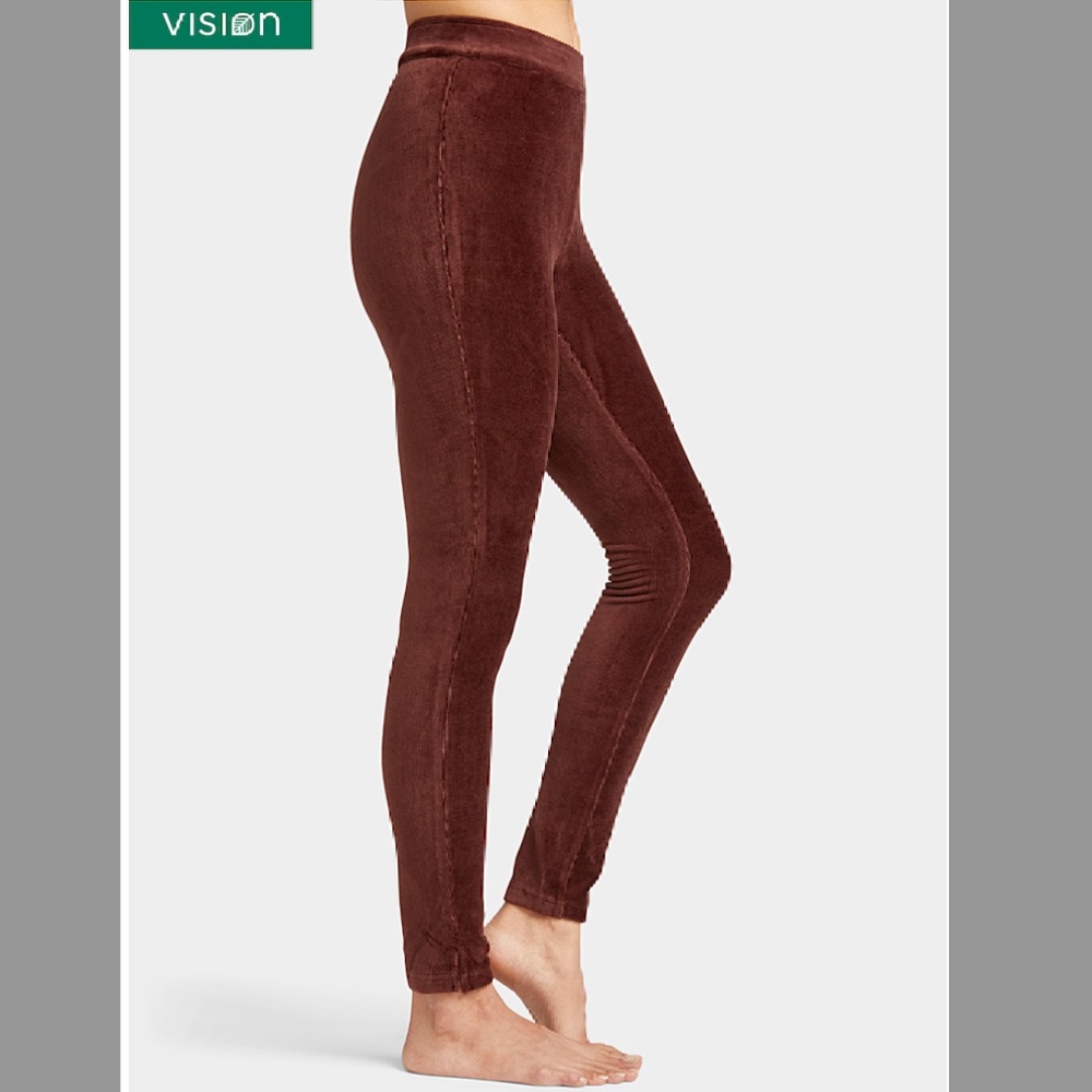 Chocolate brown organic cotton stretchy corduroy leggings NWT
